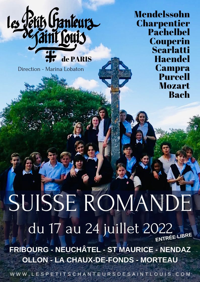 Tournee Suisse 2022 Petits Chanteurs de Saint Louis