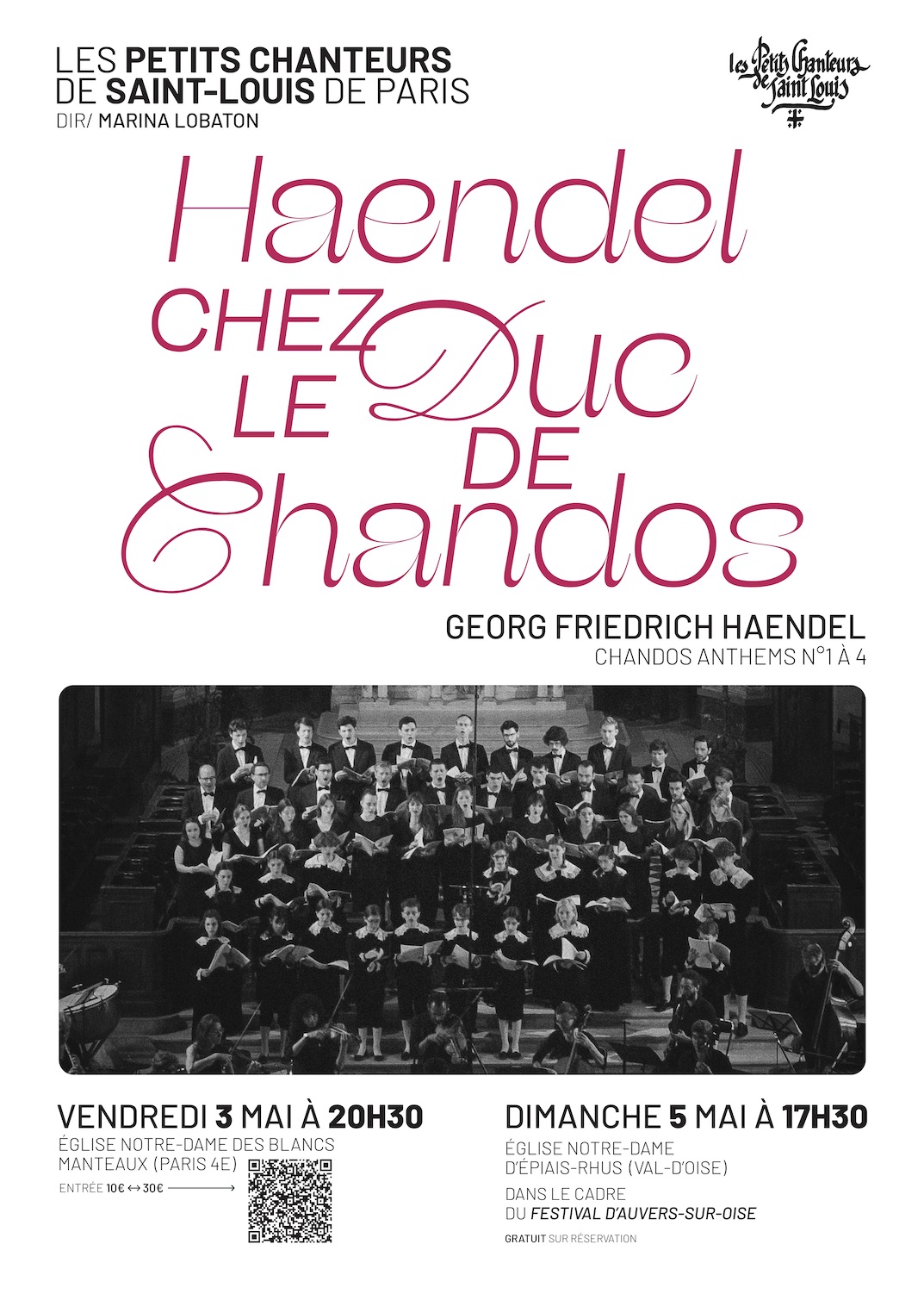 Concert Haendel chez le Duc de Chandos 2024 Petits Chanteurs de St Louis